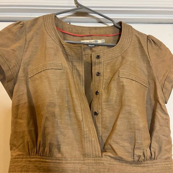 Boden linen/cotton blend weekender dress with capped sleeves Size US 4R - Picture 3 of 4